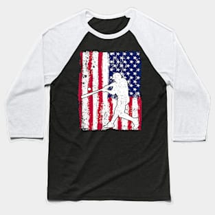 Patriotic Baseball American Flag 4th of July Funny Gift Baseball T-Shirt